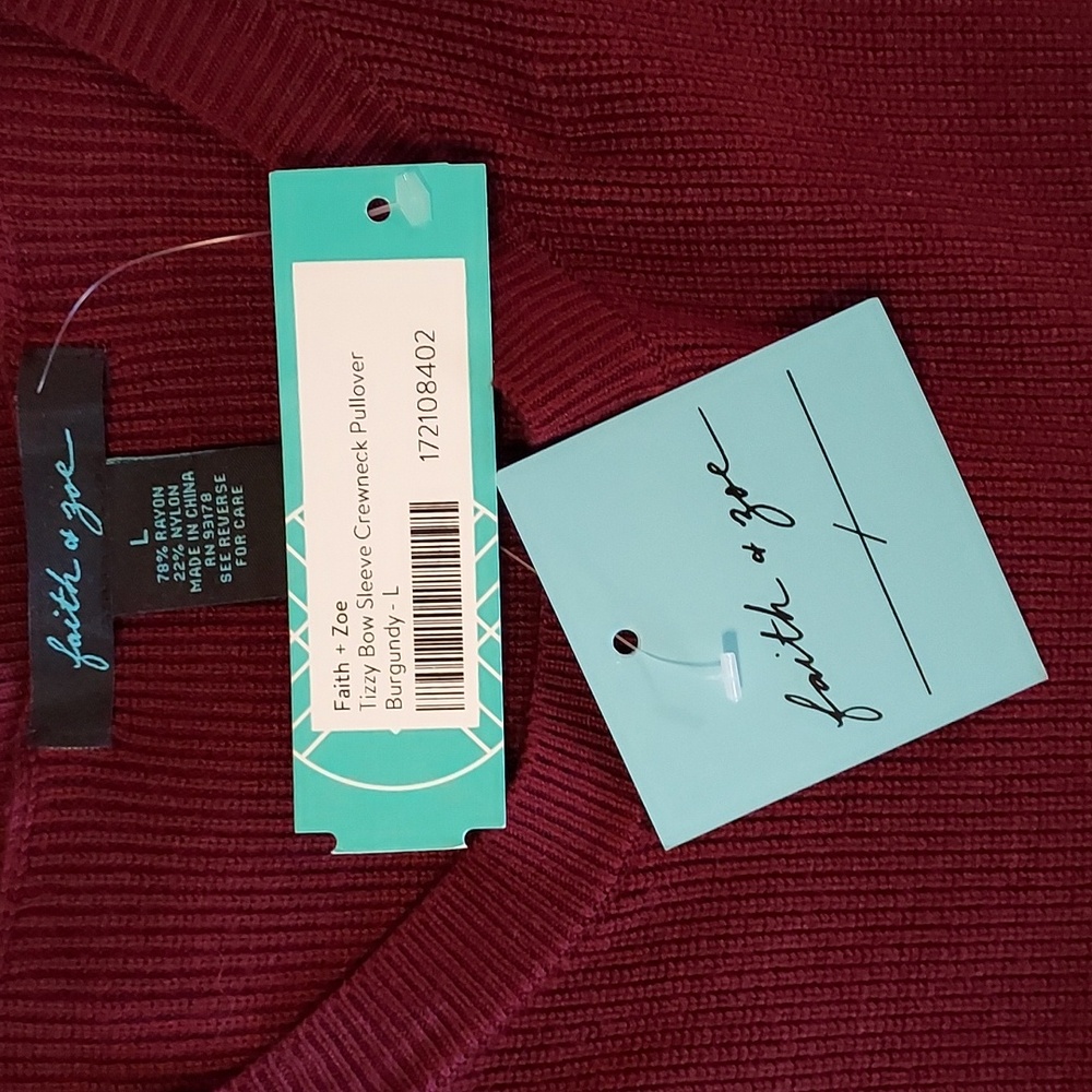Faith & Zoe NWT Balletcore Coquette Cottagecore Girlhoodcore Twee Bow Sweater L - Picture 6 of 7